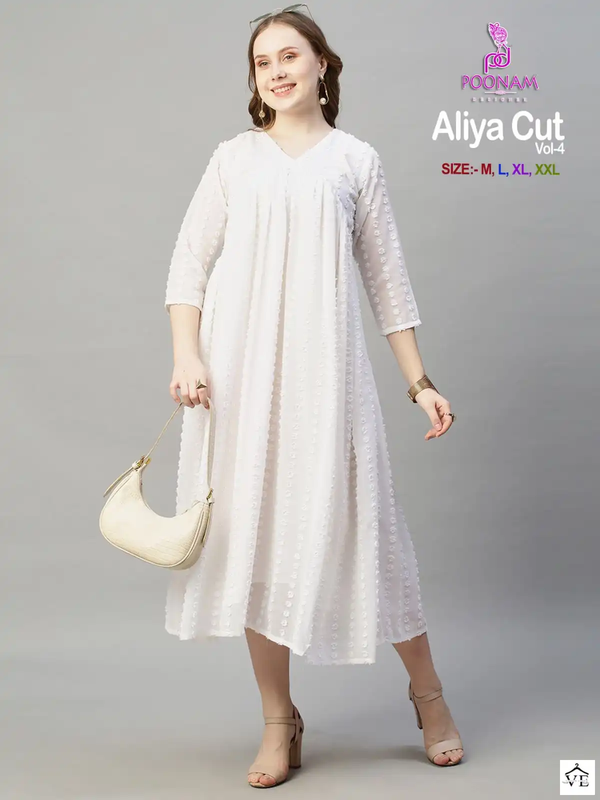 Poonam Designer Aliya Cut Vol 4 Georgette Wholesale Gown Catalog — Wholesale Kurtis, MPA wholesale from Surat — view 1