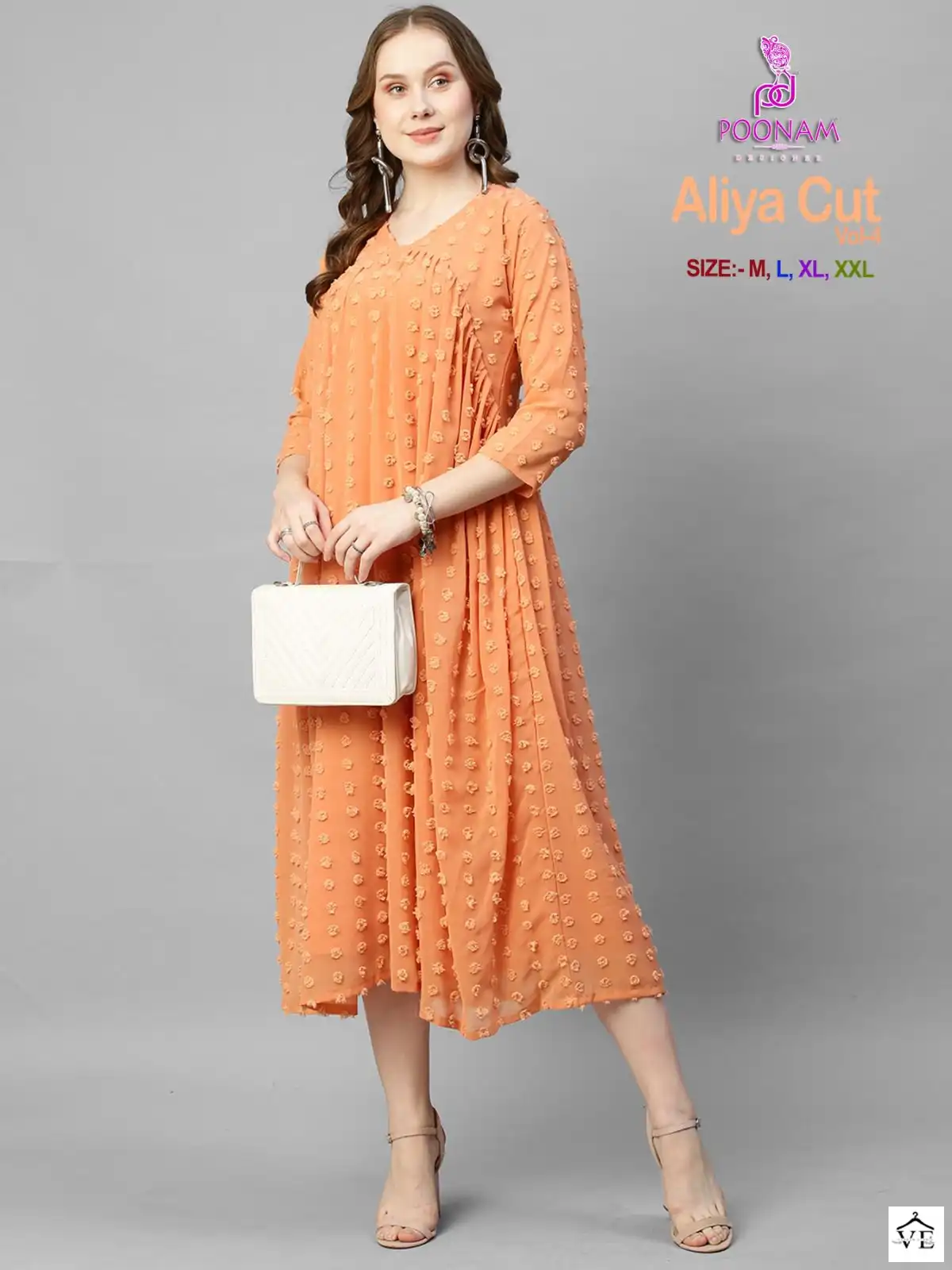 Poonam Designer Aliya Cut Vol 4 Georgette Wholesale Gown Catalog — Wholesale Kurtis, MPA wholesale from Surat - Gallery Image 6