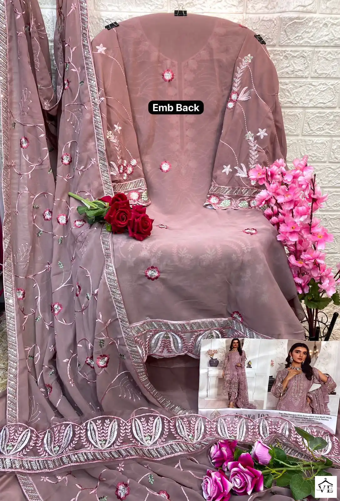 Al Amra Anaya ZF 102 Georgette Wholesale Pakistani Salwar Suit Catalog — Wholesale Salwar Suits, MPA wholesale from Surat — view 6