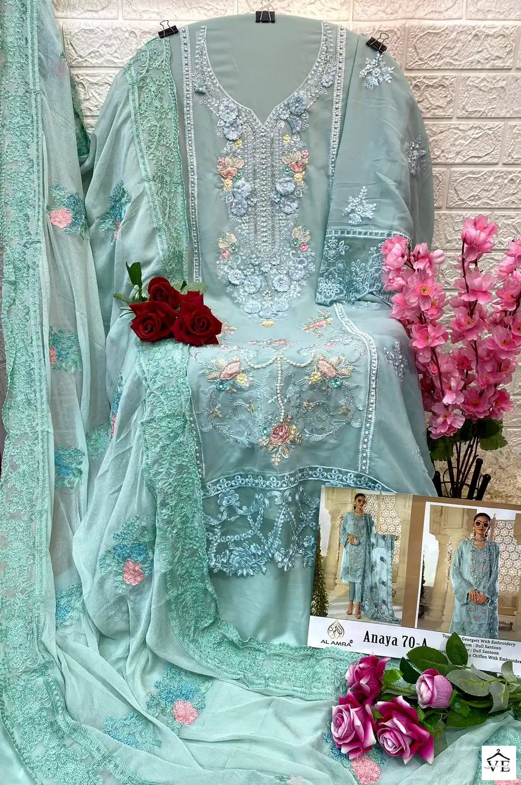 Al Amra Anaya Zf 70 Georgette Wholesale Pakistani Salwar Suit Catalog — Wholesale Salwar Suits, MPA wholesale from Surat — view 4