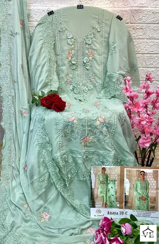 Al Amra Anaya Zf 70 Georgette Wholesale Pakistani Salwar Suit Catalog — Wholesale Salwar Suits, MPA wholesale from Surat — view 6