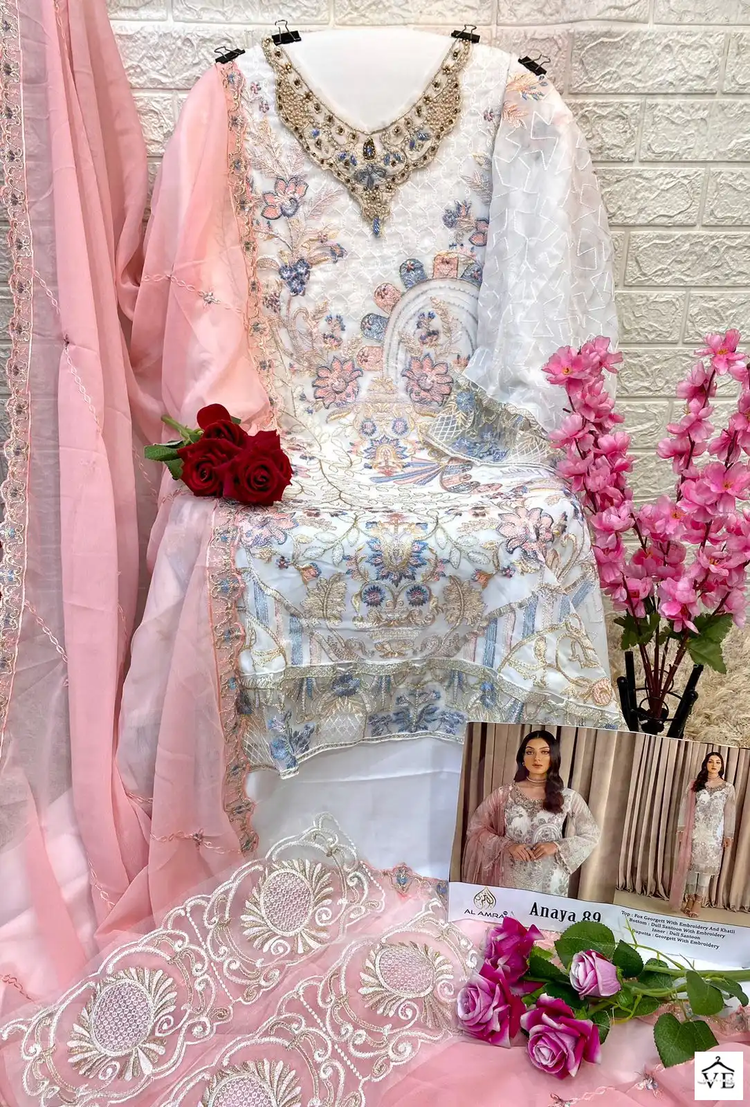 Al Amra Anaya Zf 89 Georgette Wholesale Pakistani Salwar Suit Catalog — Wholesale Salwar Suits, MPA wholesale from Surat - Gallery Image 2