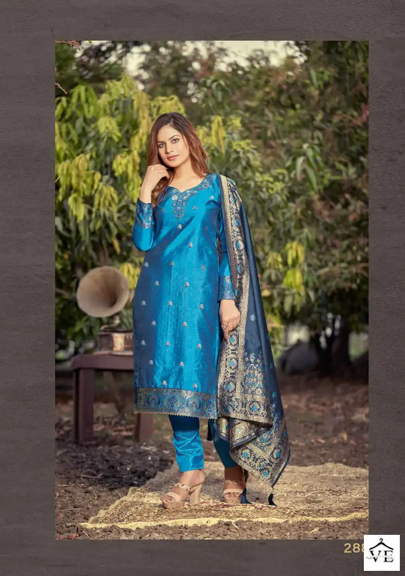 Vardan Ethnic Pc Banarasi Vol 3 Banarasi Silk Wholesale Designer Salwar Suit Catalog — Wholesale Salwar Suits, MPA wholesale from Surat - Gallery Image 3