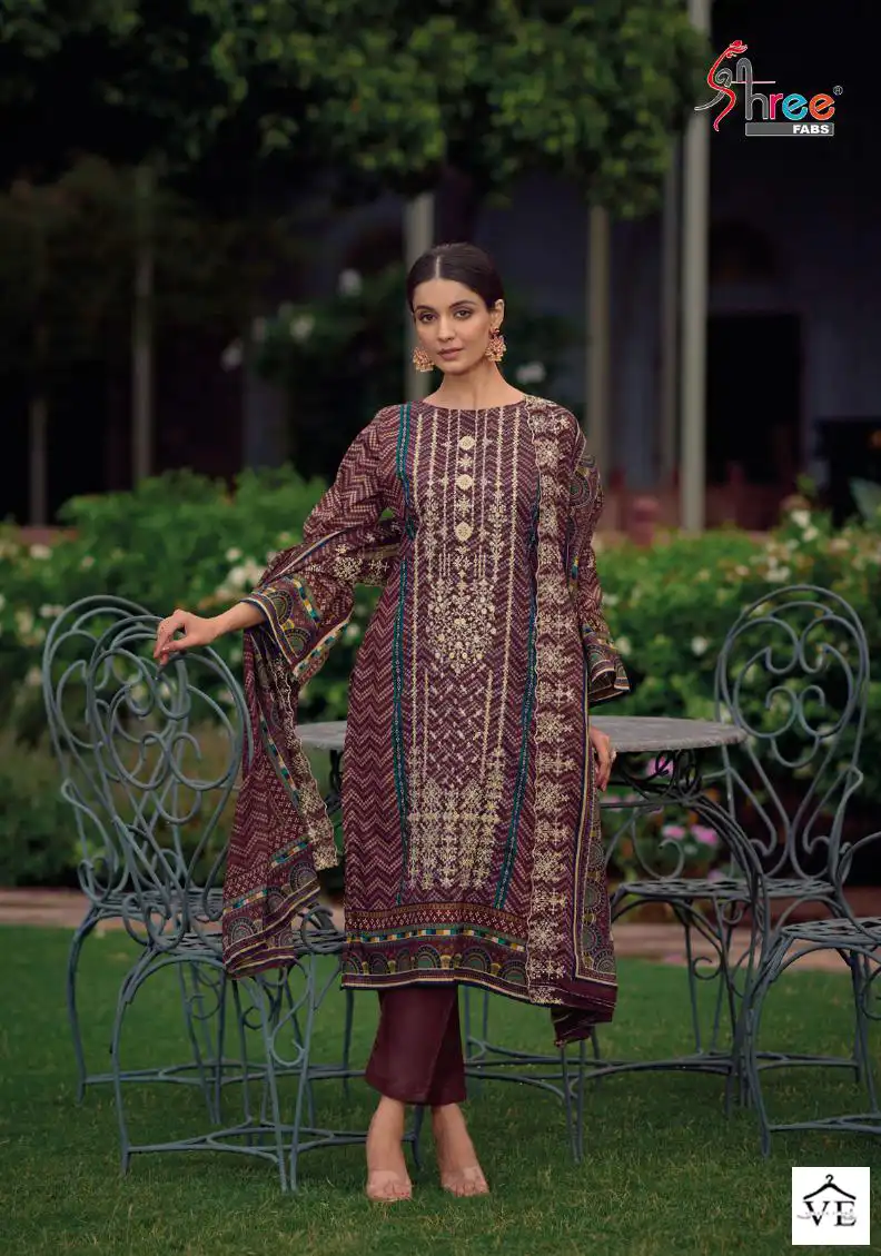 Shree Fabs Bin Saeed Lawn Collection Vol 6 Lawn Cotton Wholesale Pakistani Salwar Suit Catalog — Wholesale Salwar Suits, MPA wholesale from Surat - Gallery Image 4