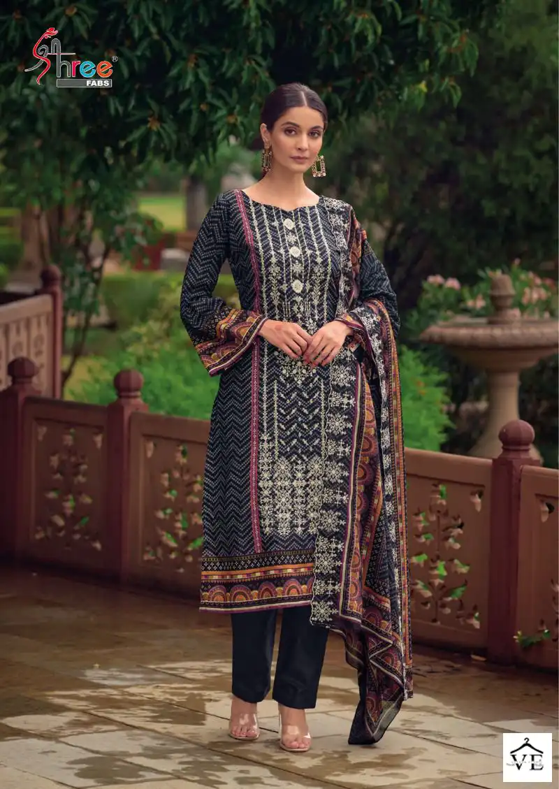 Shree Fabs Bin Saeed Lawn Collection Vol 6 Lawn Cotton Wholesale Pakistani Salwar Suit Catalog — Wholesale Salwar Suits, MPA wholesale from Surat - Gallery Image 6