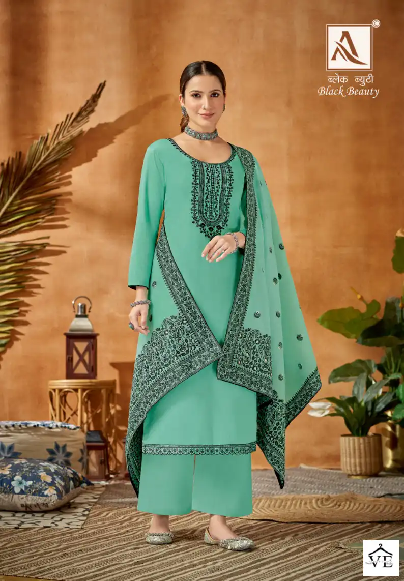 Alok Suits Black Beauty Jam Cotton Wholesale Designer Salwar Suit Catalog — Wholesale Salwar Suits, MPA wholesale from Surat - Gallery Image 3
