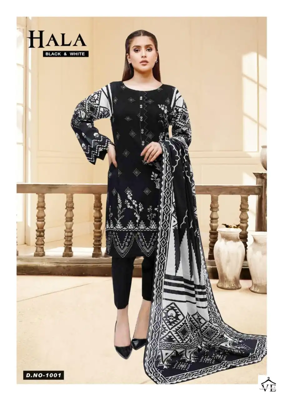 Hala Black & White Vol 1 Cotton Wholesale Pakistani Salwar Suit Catalog — Wholesale Salwar Suits, MPA wholesale from Surat - Gallery Image 2