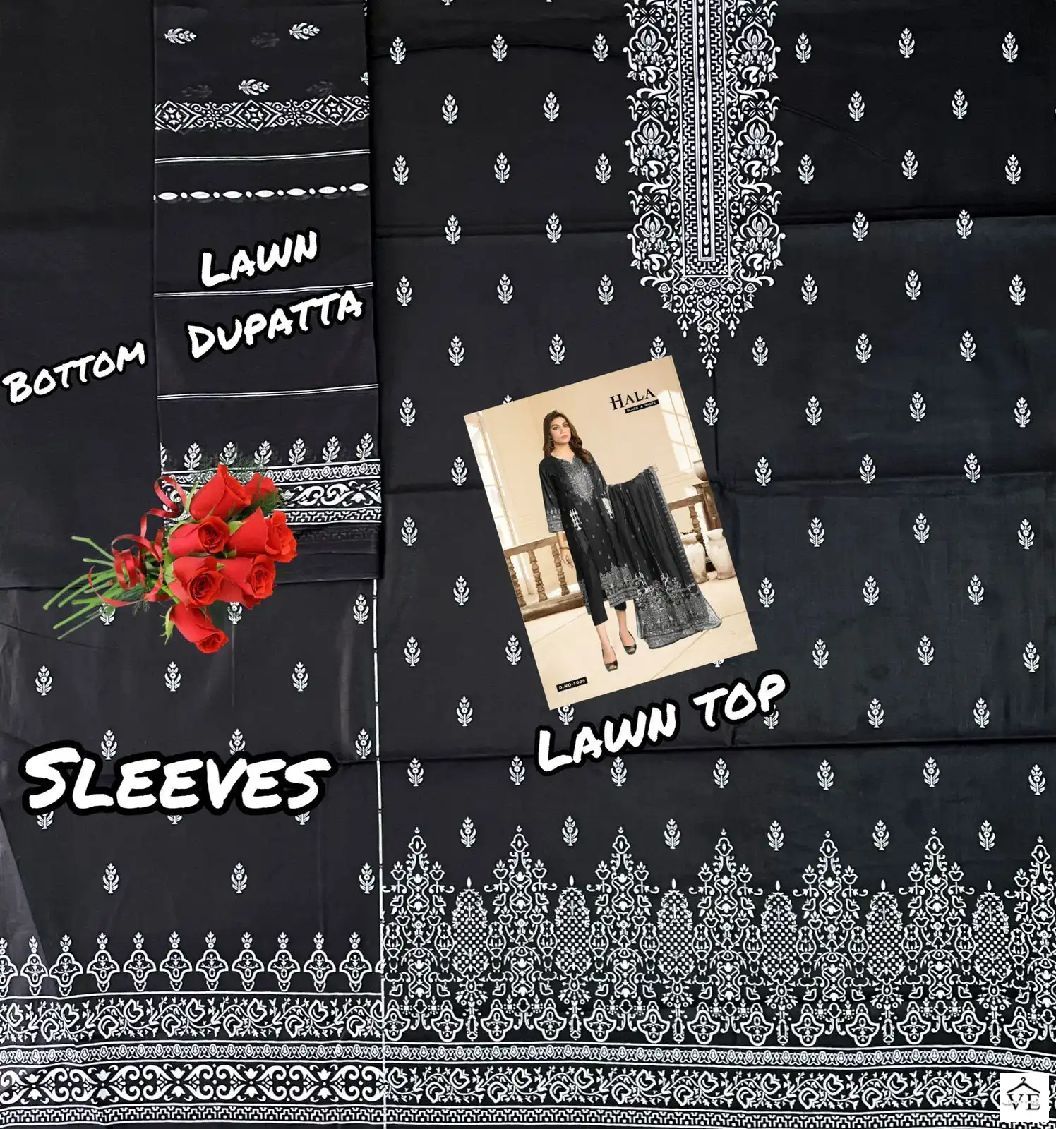 Hala Black & White Vol 1 Cotton Wholesale Pakistani Salwar Suit Catalog — Wholesale Salwar Suits, MPA wholesale from Surat - Gallery Image 11