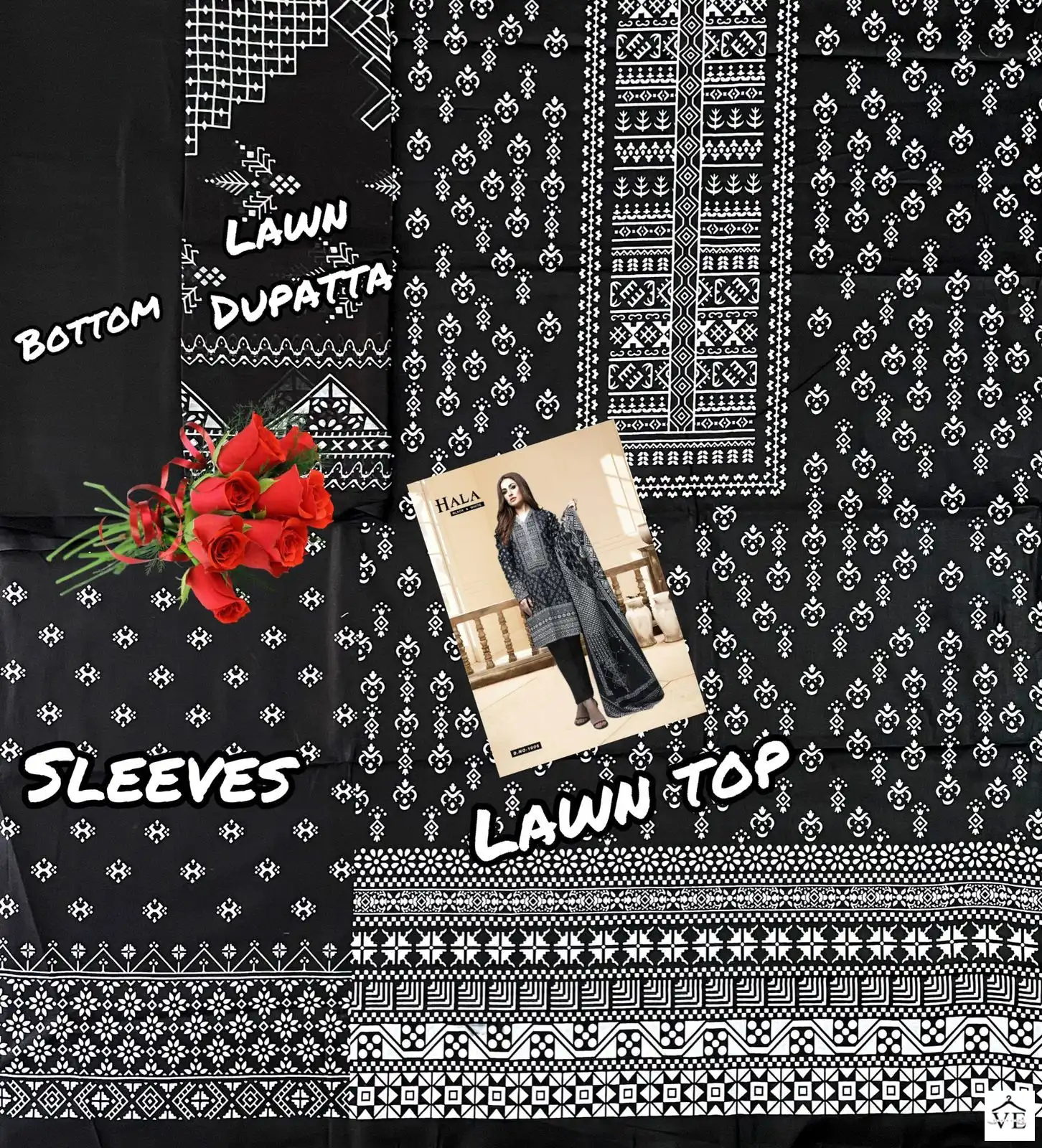 Hala Black & White Vol 1 Cotton Wholesale Pakistani Salwar Suit Catalog — Wholesale Salwar Suits, MPA wholesale from Surat - Gallery Image 12