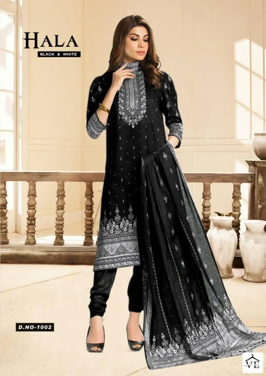Hala Black & White Vol 1 Cotton Wholesale Pakistani Salwar Suit Catalog — Wholesale Salwar Suits, MPA wholesale from Surat - Gallery Image 4
