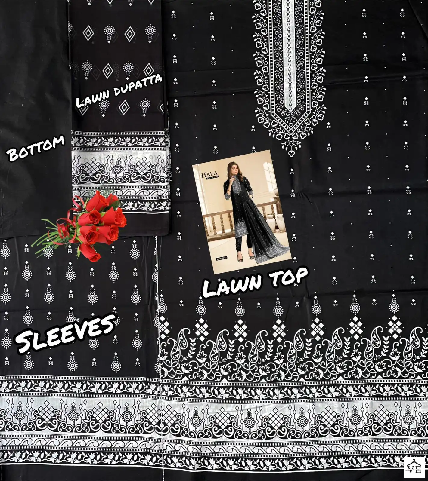 Hala Black & White Vol 1 Cotton Wholesale Pakistani Salwar Suit Catalog — Wholesale Salwar Suits, MPA wholesale from Surat - Gallery Image 5