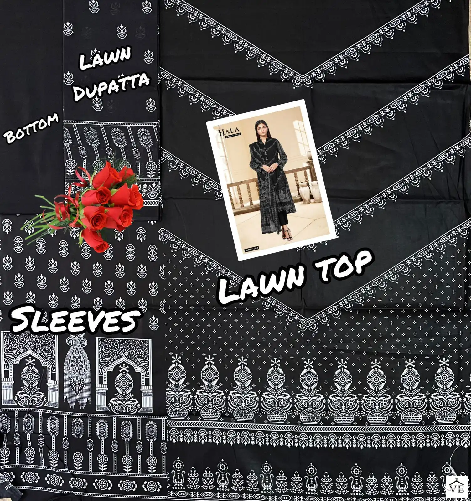 Hala Black & White Vol 1 Cotton Wholesale Pakistani Salwar Suit Catalog — Wholesale Salwar Suits, MPA wholesale from Surat - Gallery Image 9