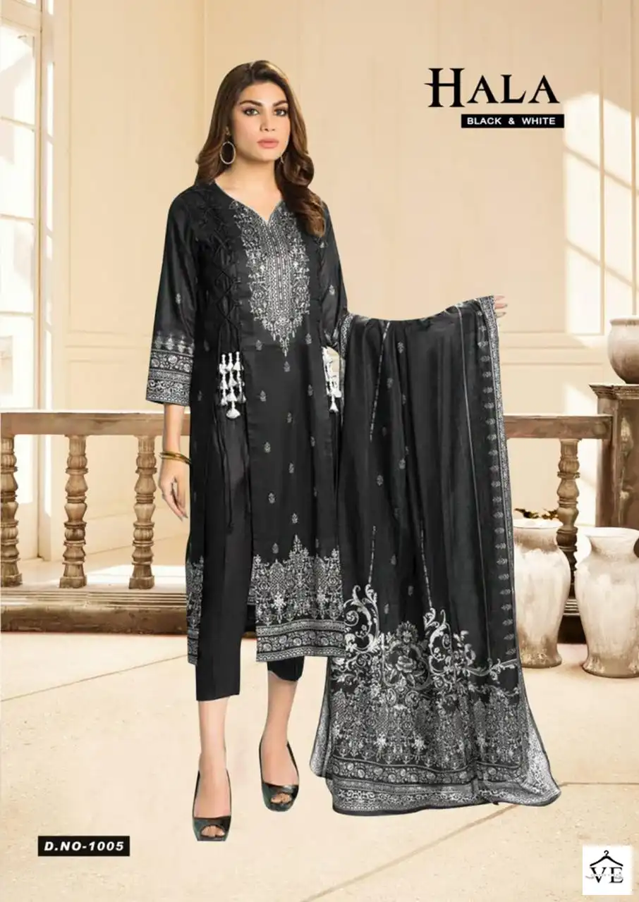 Hala Black & White Vol 1 Cotton Wholesale Pakistani Salwar Suit Catalog — Wholesale Salwar Suits, MPA wholesale from Surat - Gallery Image 10
