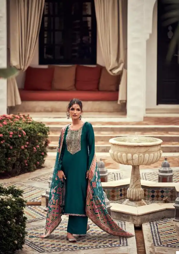 Aashirwad Brasso Silk Wholesale Designer Salwar Suit Catalog — Wholesale Salwar Suits, Aashirwad Creation wholesale from Surat - Gallery Image 3