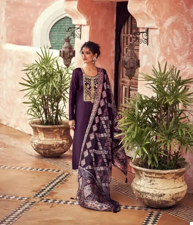 Aashirwad Brasso Silk Wholesale Designer Salwar Suit Catalog — Wholesale Salwar Suits, Aashirwad Creation wholesale from Surat - Gallery Image 6