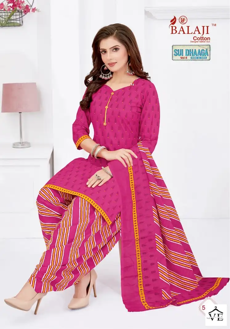Balaji Sui Dhaaga Vol 5 Cotton Wholesale Readymade Salwar Suit Catalog — Wholesale Salwar Suits, MPA wholesale from Surat — view 12