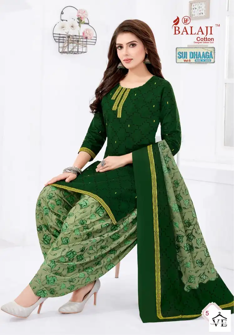 Balaji Sui Dhaaga Vol 5 Cotton Wholesale Readymade Salwar Suit Catalog — Wholesale Salwar Suits, MPA wholesale from Surat — view 3