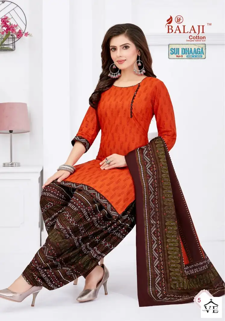 Balaji Sui Dhaaga Vol 5 Cotton Wholesale Readymade Salwar Suit Catalog — Wholesale Salwar Suits, MPA wholesale from Surat — view 4