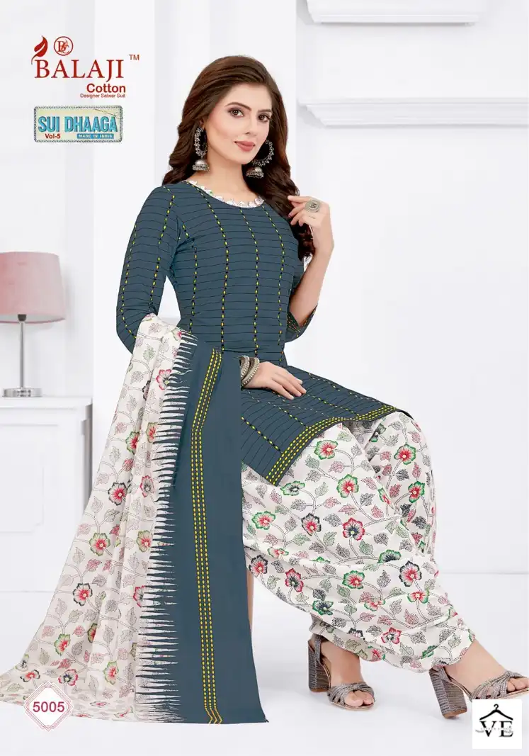 Balaji Sui Dhaaga Vol 5 Cotton Wholesale Readymade Salwar Suit Catalog — Wholesale Salwar Suits, MPA wholesale from Surat — view 5