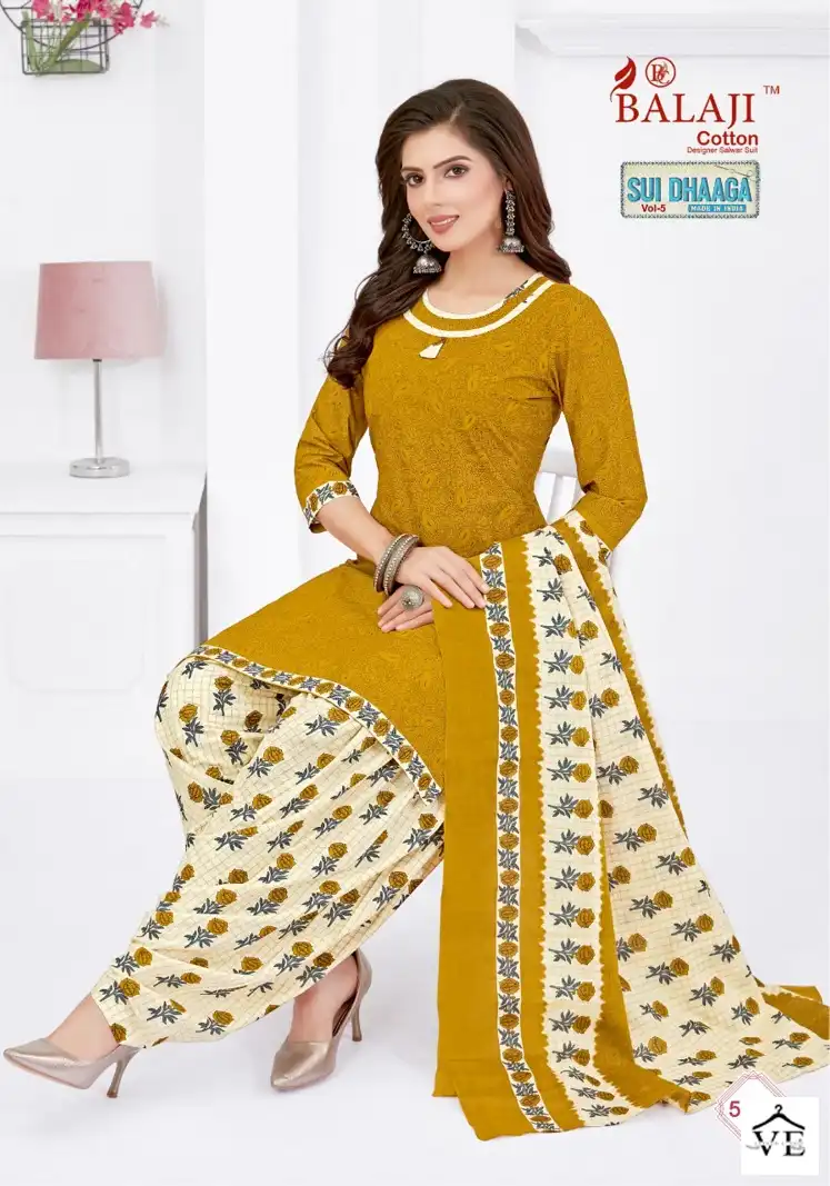 Balaji Sui Dhaaga Vol 5 Cotton Wholesale Readymade Salwar Suit Catalog — Wholesale Salwar Suits, MPA wholesale from Surat — view 6