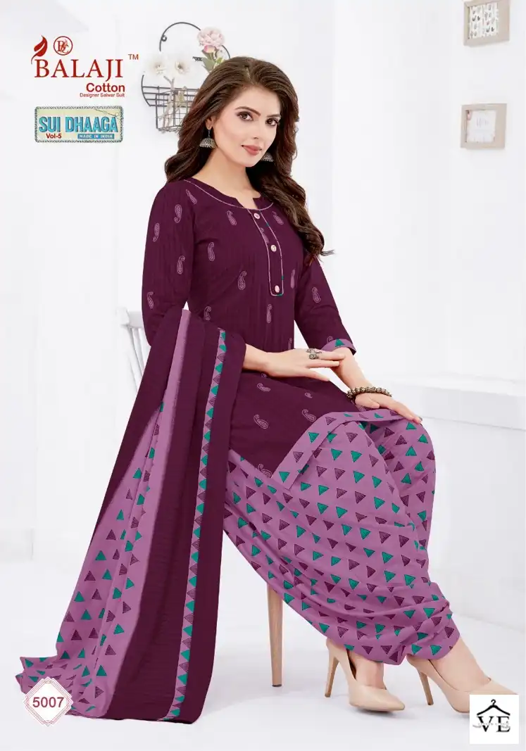 Balaji Sui Dhaaga Vol 5 Cotton Wholesale Readymade Salwar Suit Catalog — Wholesale Salwar Suits, MPA wholesale from Surat — view 7