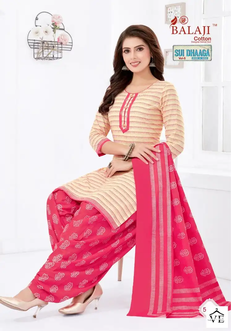 Balaji Sui Dhaaga Vol 5 Cotton Wholesale Readymade Salwar Suit Catalog — Wholesale Salwar Suits, MPA wholesale from Surat — view 8