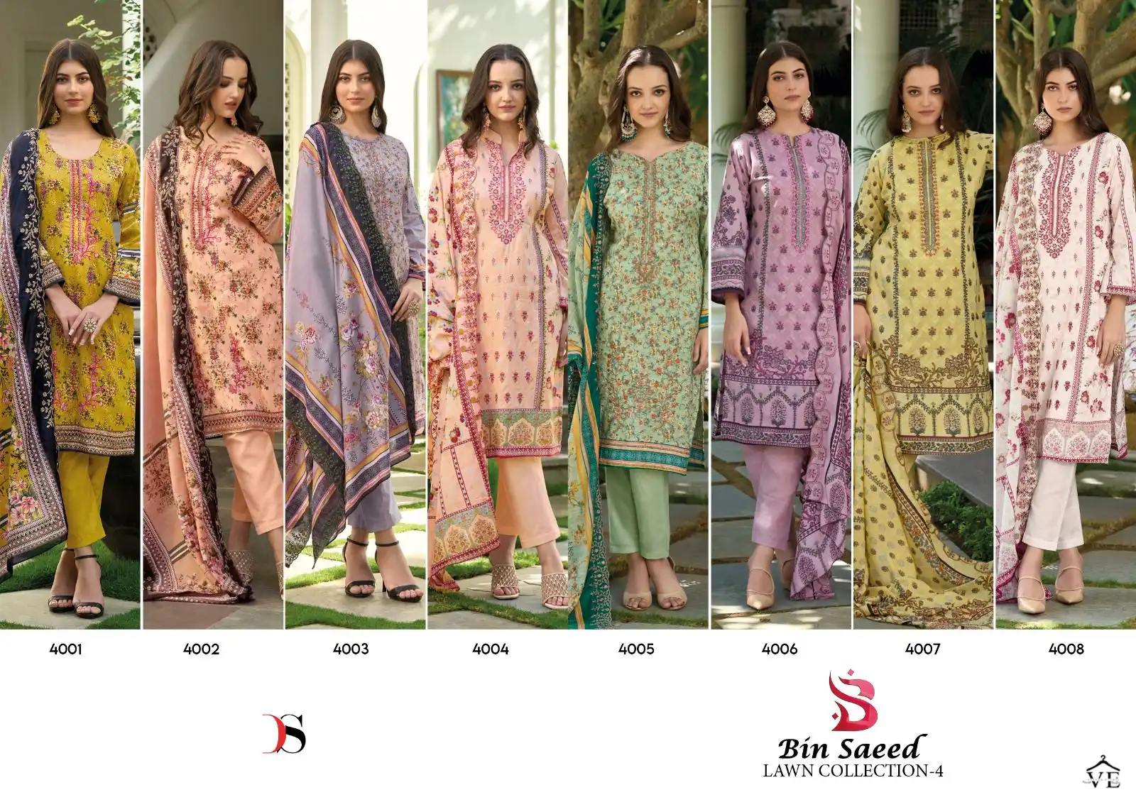 Deepsy Suits Bin Saeed Lawn Collection Vol 4 Cotton Wholesale Pakistani Salwar Suit Catalog — Wholesale Salwar Suits, MPA wholesale from Surat — view 9