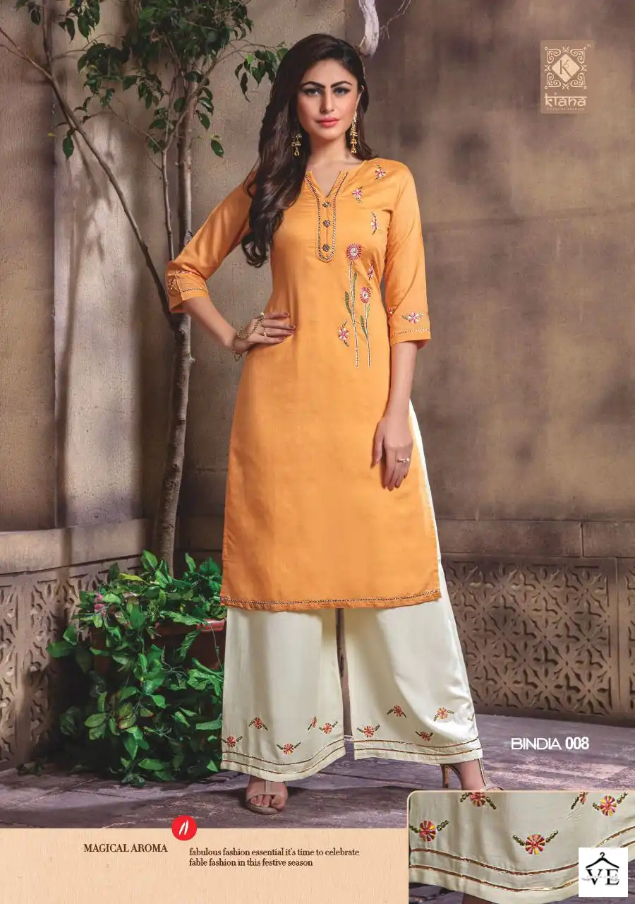 Kiana Bindiya Chanderi Wholesale Kurti With Pant Catalog — Wholesale Kurtis, MPA wholesale from Surat - Gallery Image 3