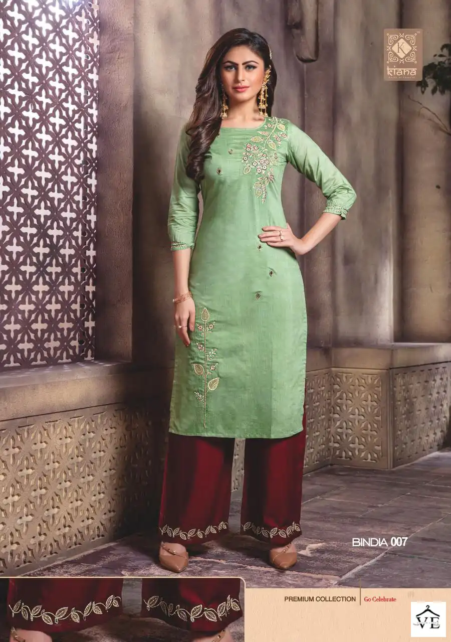 Kiana Bindiya Chanderi Wholesale Kurti With Pant Catalog — Wholesale Kurtis, MPA wholesale from Surat - Gallery Image 4