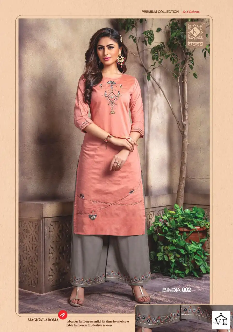 Kiana Bindiya Chanderi Wholesale Kurti With Pant Catalog — Wholesale Kurtis, MPA wholesale from Surat - Gallery Image 5