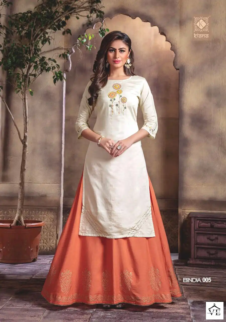 Kiana Bindiya Chanderi Wholesale Kurti With Pant Catalog — Wholesale Kurtis, MPA wholesale from Surat - Gallery Image 6