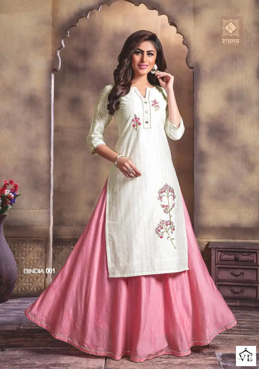 Kiana Bindiya Chanderi Wholesale Kurti With Pant Catalog — Wholesale Kurtis, MPA wholesale from Surat - Gallery Image 7
