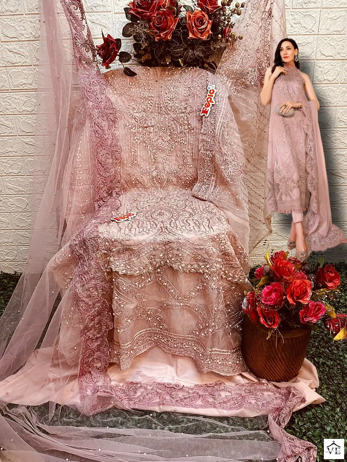 Fepic C 1333 Organza Wholesale Pakistani Salwar Suit Catalog — Wholesale Salwar Suits, MPA wholesale from Surat — view 2