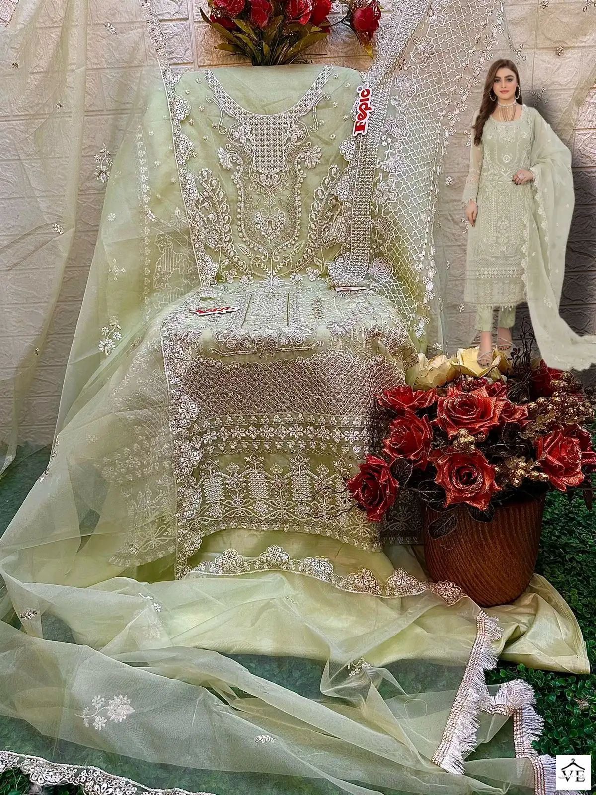 Fepic C 1335 Organza Wholesale Pakistani Salwar Suit Catalog — Wholesale Salwar Suits, MPA wholesale from Surat — view 2