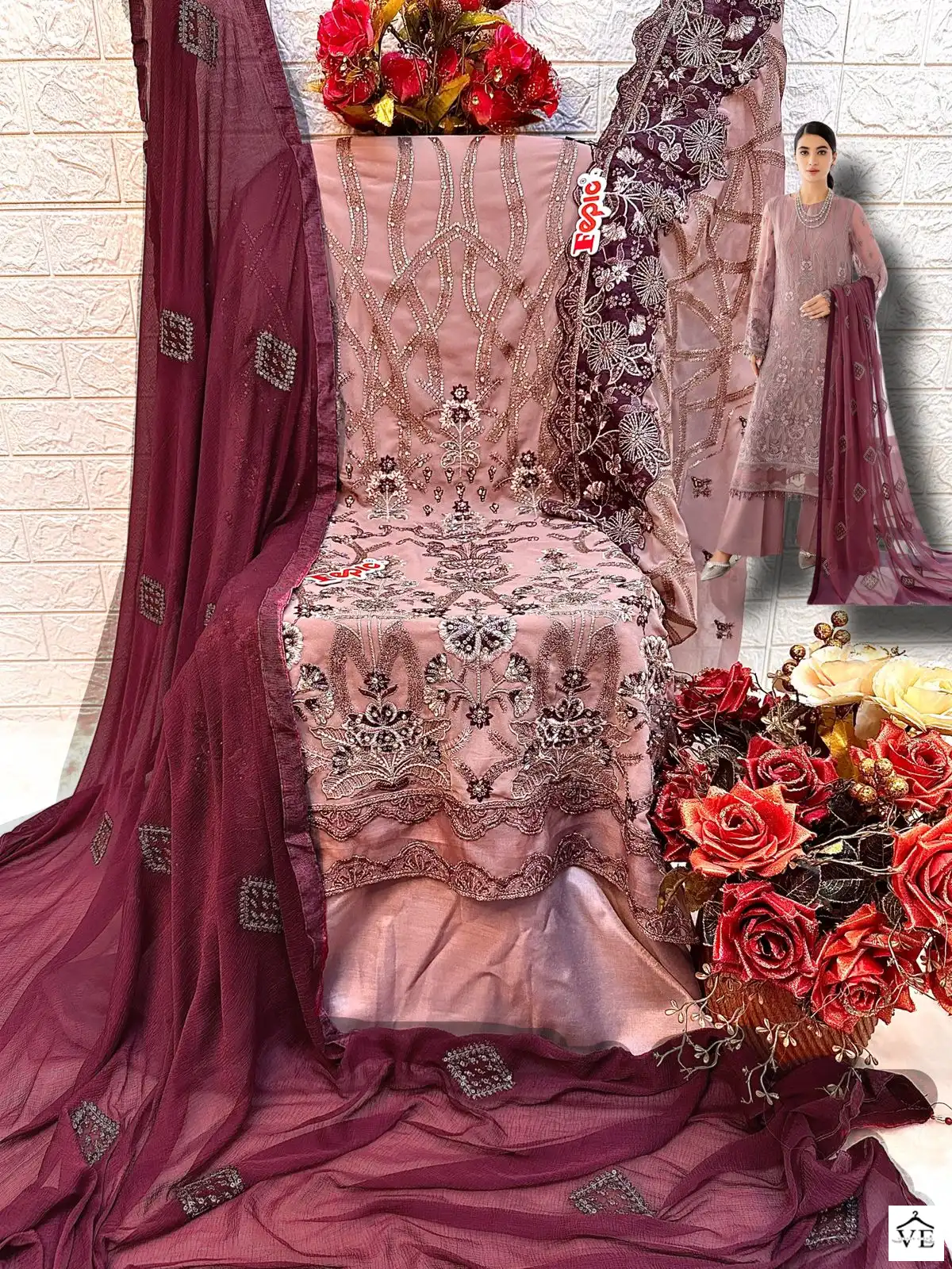 Fepic C 1357 Georgette Wholesale Pakistani Salwar Suit Catalog — Wholesale Salwar Suits, MPA wholesale from Surat — view 2