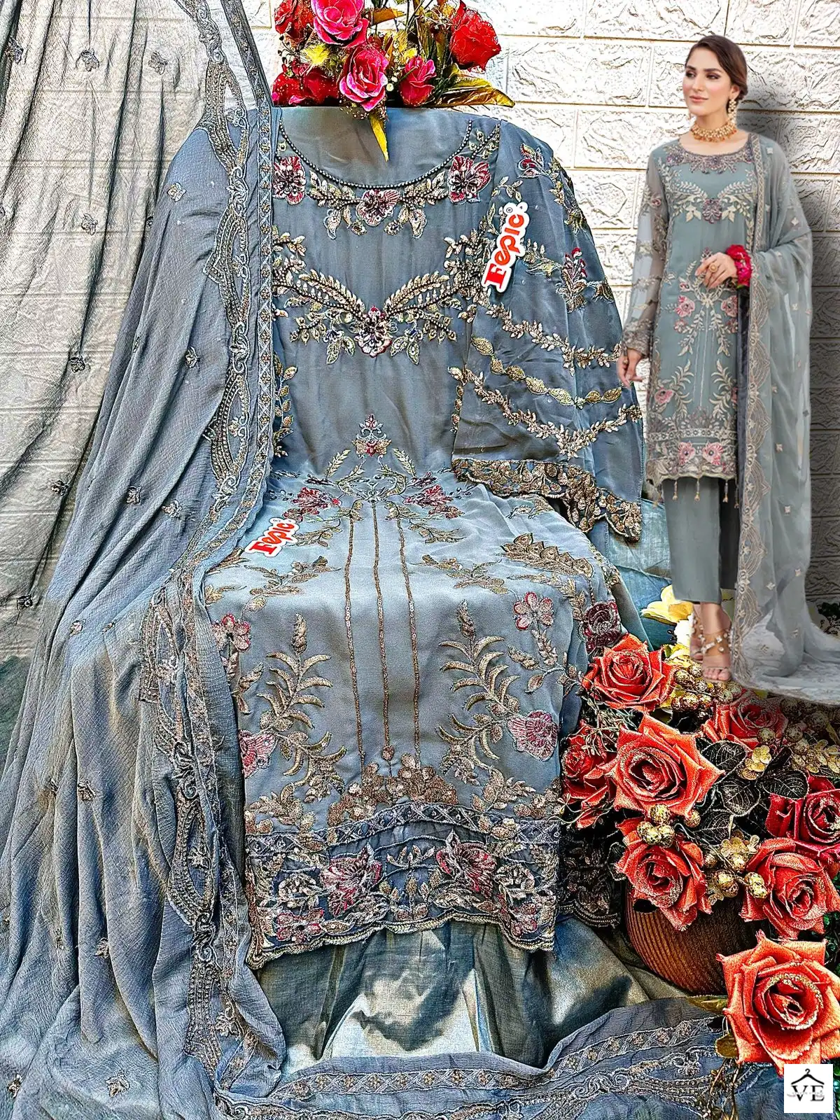 Fepic C 1507 Georgette Wholesale Pakistani Salwar Suit Catalog — Wholesale Salwar Suits, MPA wholesale from Surat — view 2