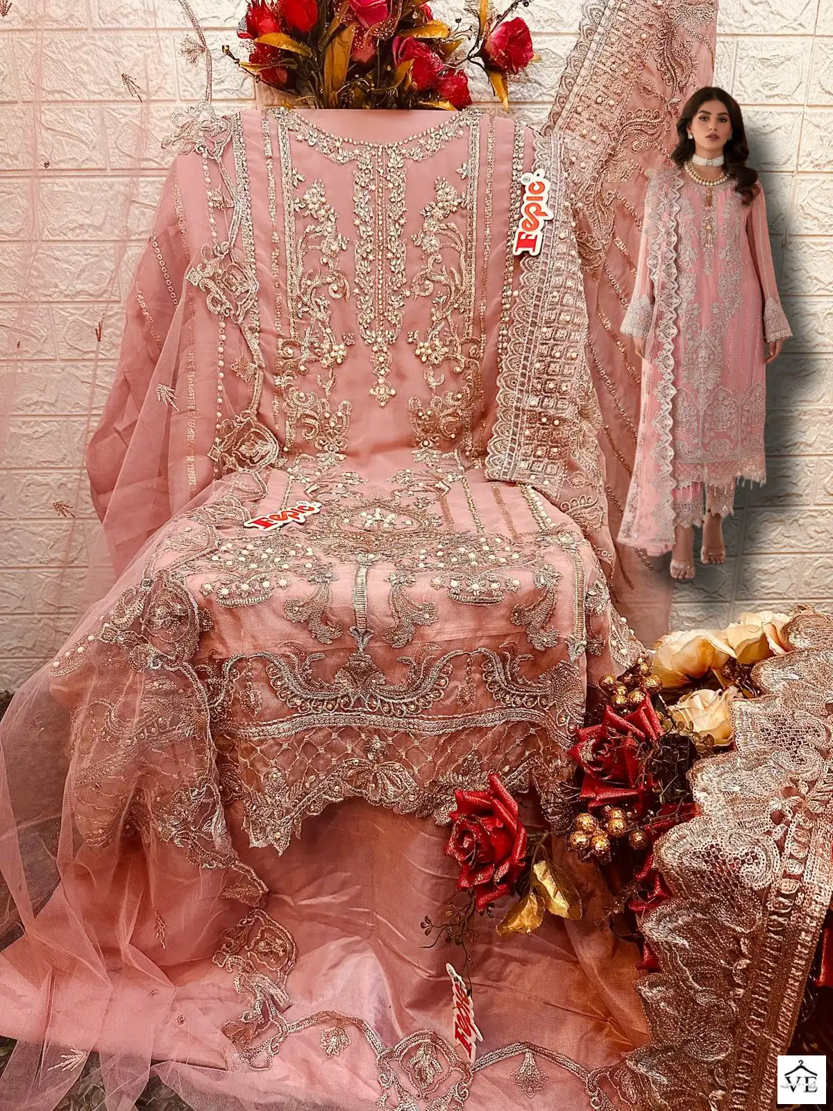 Fepic C 1584 Georgette Wholesale Pakistani Salwar Suit Catalog — Wholesale Salwar Suits, MPA wholesale from Surat — view 2