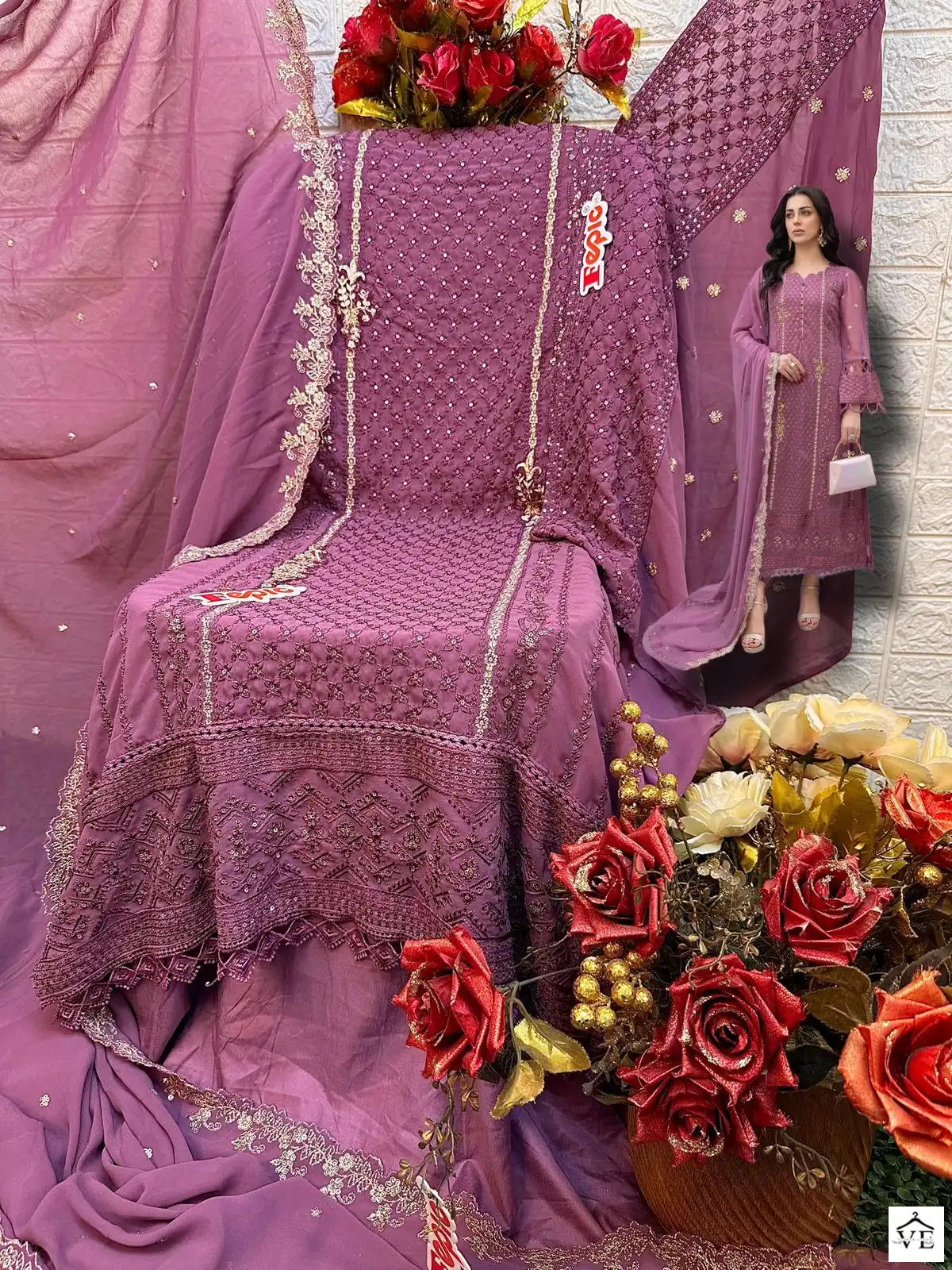 Fepic C 1586 Georgette Wholesale Pakistani Salwar Suit Catalog — Wholesale Salwar Suits, MPA wholesale from Surat — view 2