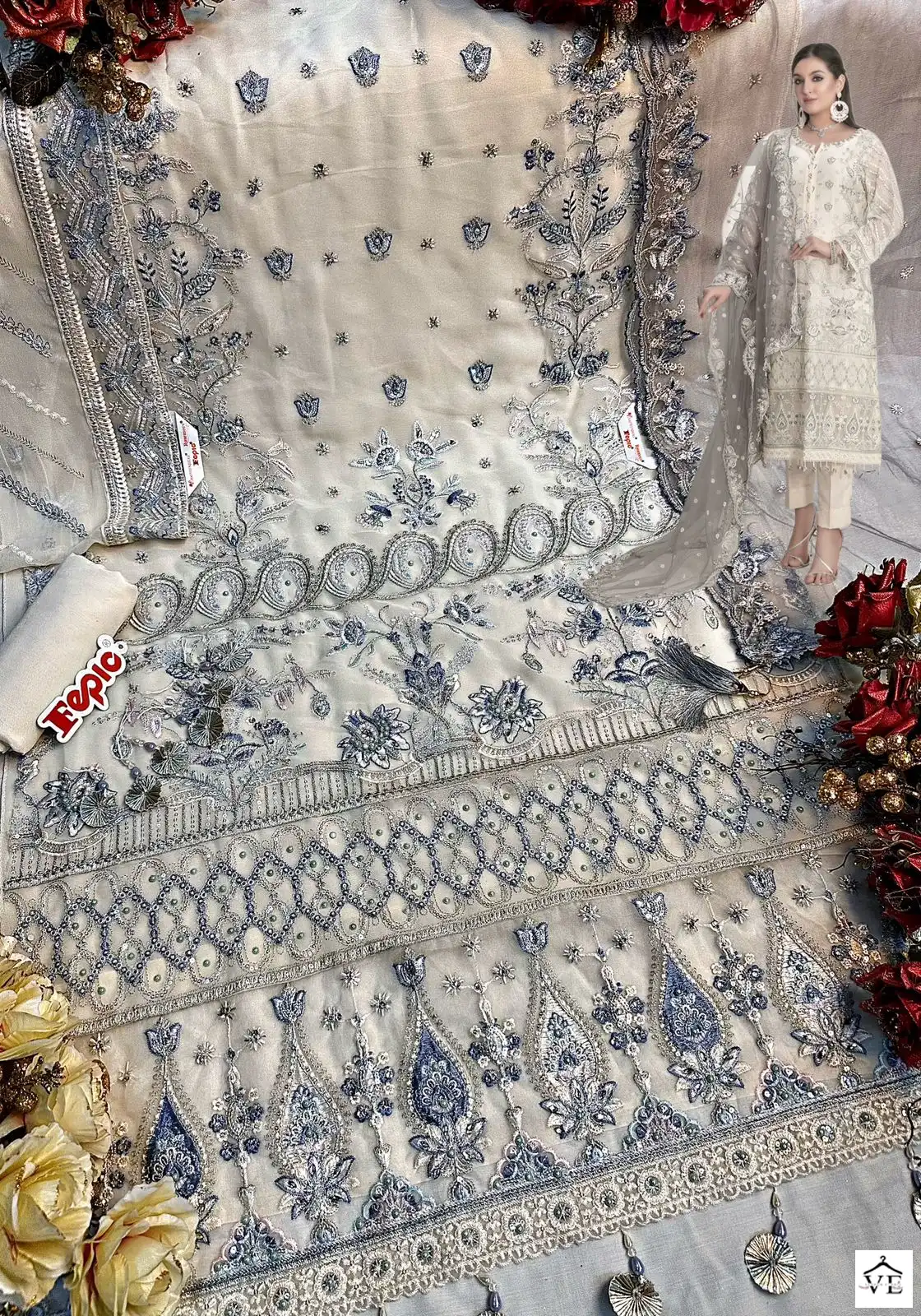 Fepic C 1590 Georgette Wholesale Pakistani Salwar Suit Catalog — Wholesale Salwar Suits, MPA wholesale from Surat — view 2