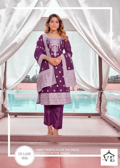 Vitara Camelia Viscose Chanderi Wholesale Readymade Salwar Suit Catalog — Wholesale Salwar Suits, MPA wholesale from Surat - Gallery Image 3