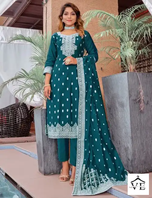 Vitara Camelia Viscose Chanderi Wholesale Readymade Salwar Suit Catalog — Wholesale Salwar Suits, MPA wholesale from Surat — view 1
