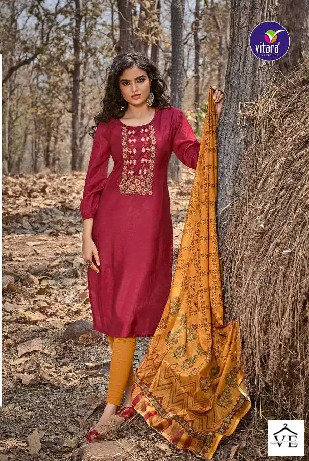 Vitara Catwalk Modal Satin Wholesale Kurti With Dupatta Catalog — Wholesale Salwar Suits, MPA wholesale from Surat — view 3