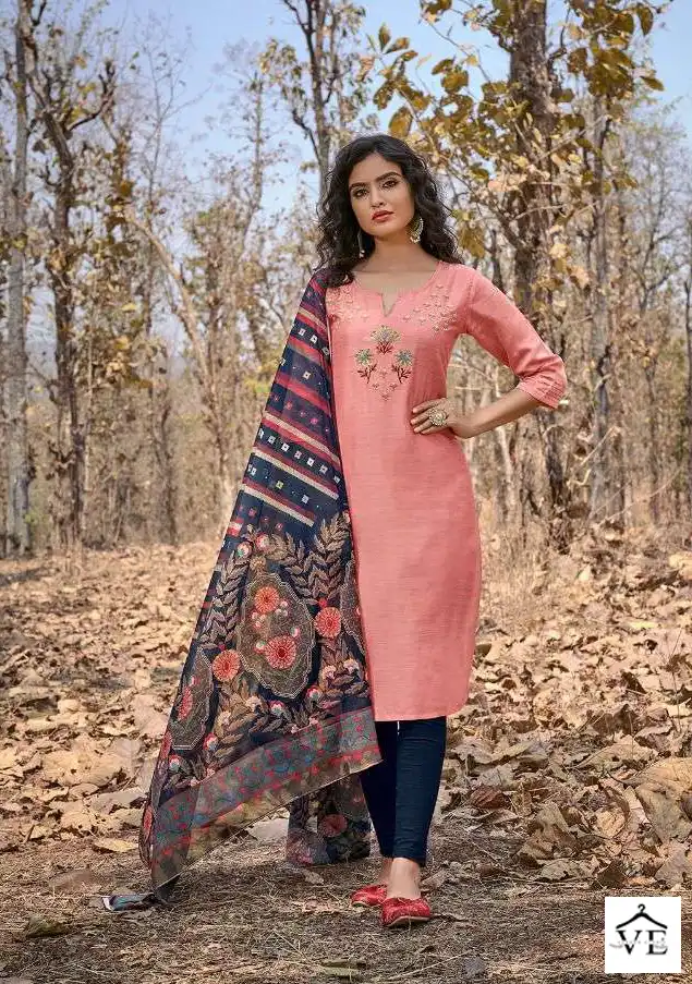 Vitara Catwalk Modal Satin Wholesale Kurti With Dupatta Catalog — Wholesale Salwar Suits, MPA wholesale from Surat — view 4