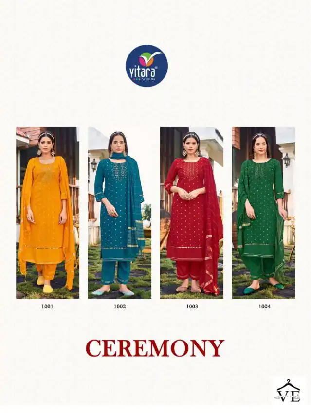 Vitara Ceremony Viscos Chanderi Wholesale Readymade Salwar Suit Catalog — Wholesale Salwar Suits, MPA wholesale from Surat — view 5