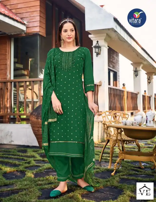 Vitara Ceremony Viscos Chanderi Wholesale Readymade Salwar Suit Catalog — Wholesale Salwar Suits, MPA wholesale from Surat - Gallery Image 4