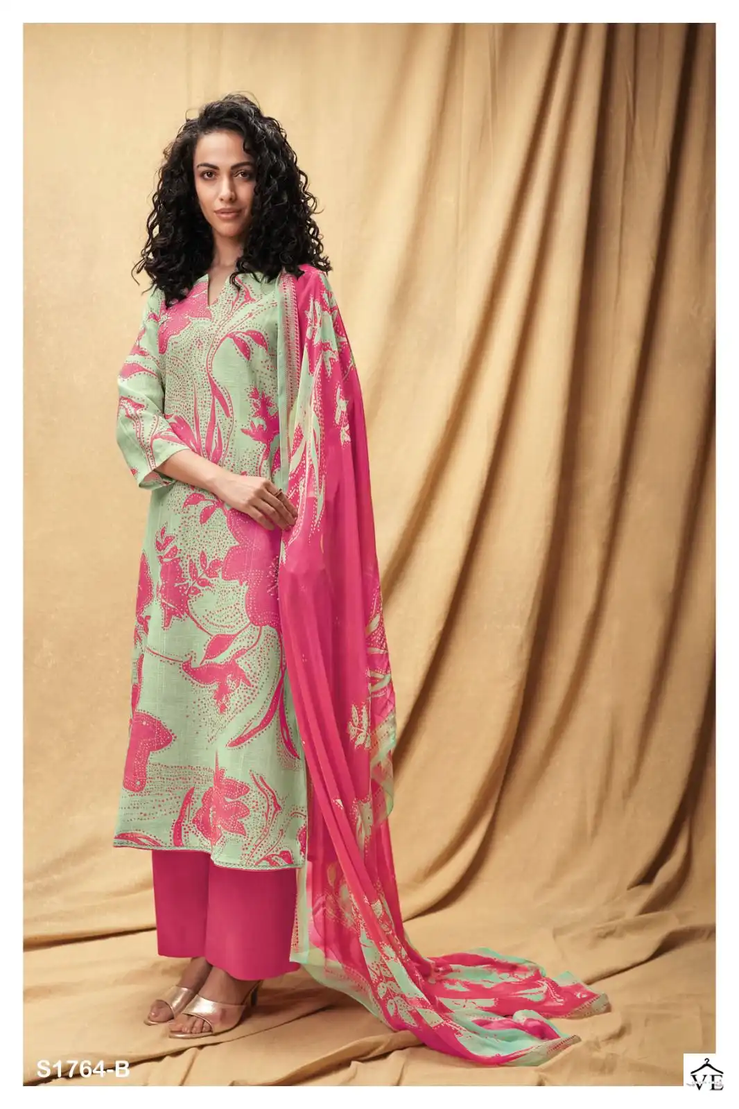 Ganga Chamak 1764 Linen Wholesale Designer Salwar Suit Catalog — Wholesale Salwar Suits, Ganga wholesale from Surat - Gallery Image 3
