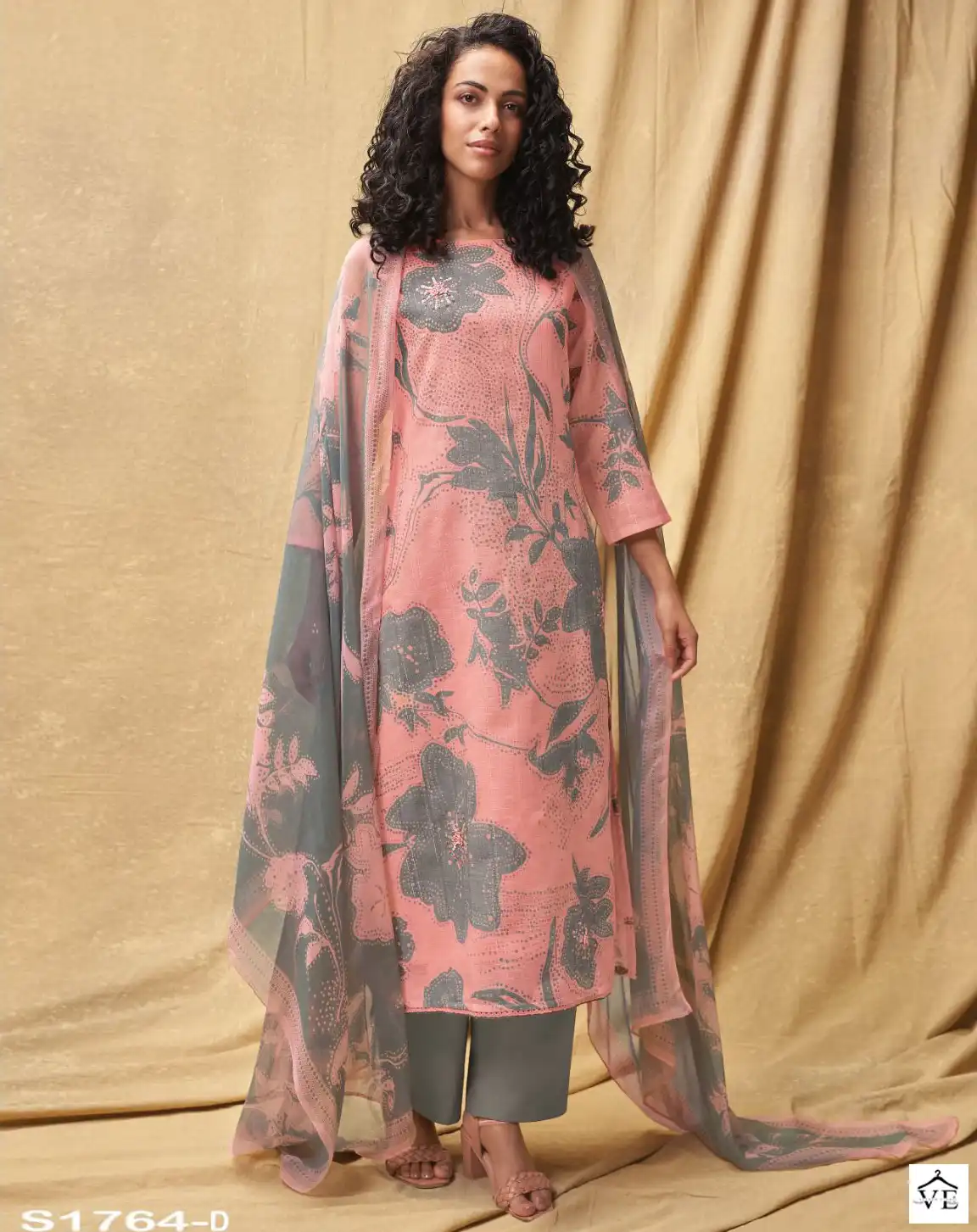Ganga Chamak 1764 Linen Wholesale Designer Salwar Suit Catalog — Wholesale Salwar Suits, Ganga wholesale from Surat — view 1