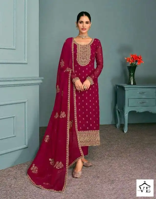Aashirwad Chandani Real Georgette Wholesale Designer Salwar Suit Catalog — Wholesale Salwar Suits, Aashirwad Creation wholesale from Surat - Gallery Image 5
