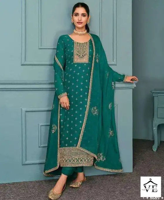 Aashirwad Chandani Real Georgette Wholesale Designer Salwar Suit Catalog — Wholesale Salwar Suits, Aashirwad Creation wholesale from Surat — view 1