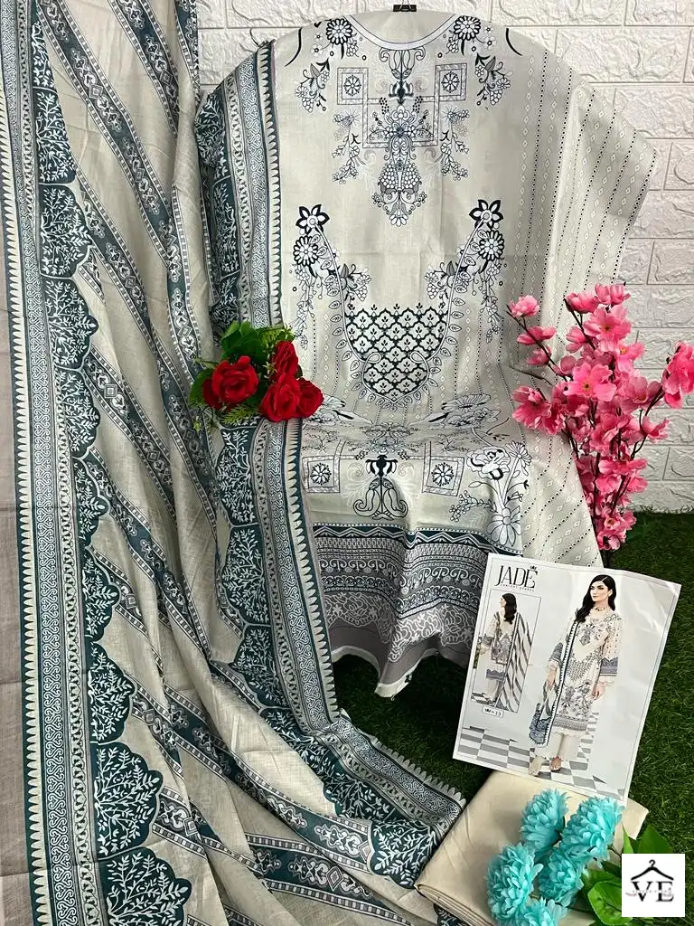 Jade Chevron Exclusive Heavy Cotton Vol 2 Pure Heavy Lawn Wholesale Pakistani Salwar Suit Catalog — Wholesale Salwar Suits, MPA wholesale from Surat - Gallery Image 9